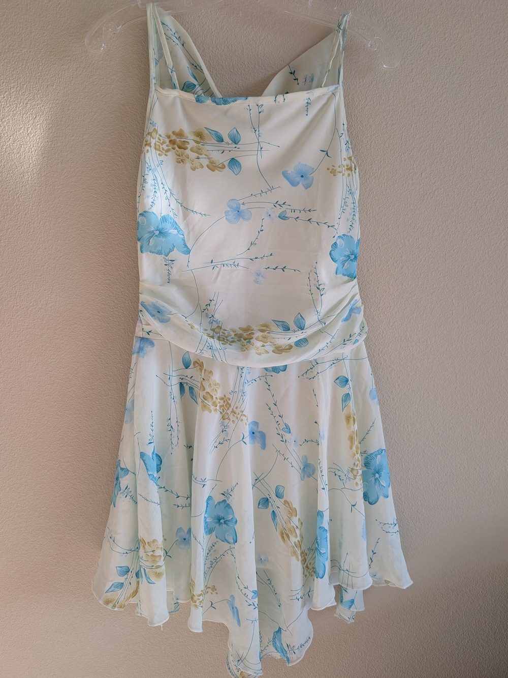 Floral chiffon mini sundress Y2k, XS